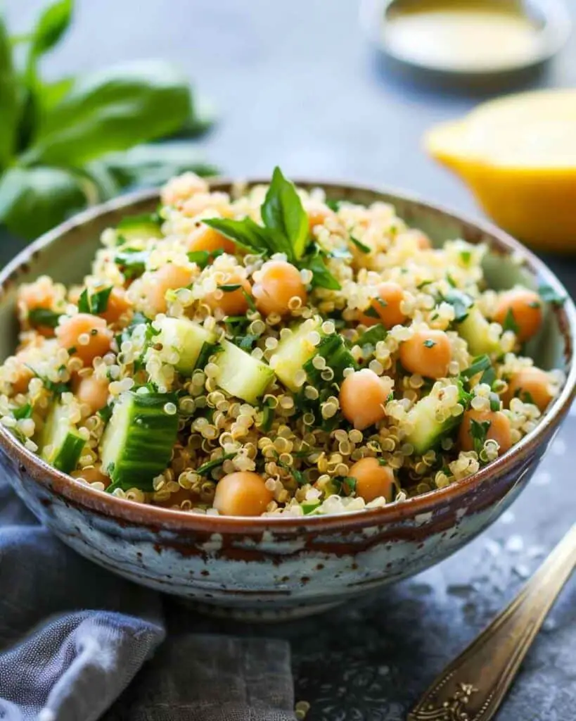 Lemony Quinoa Chickpea Salad