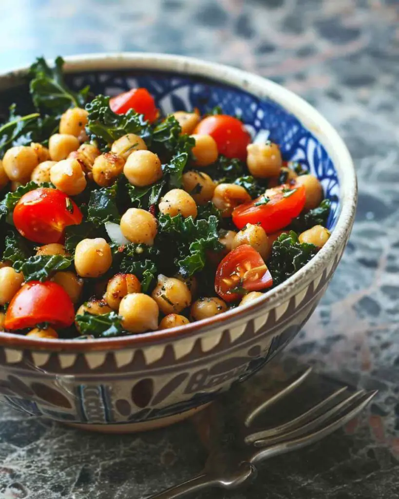 Mediterranean Kale And Roasted Chickpea Salad