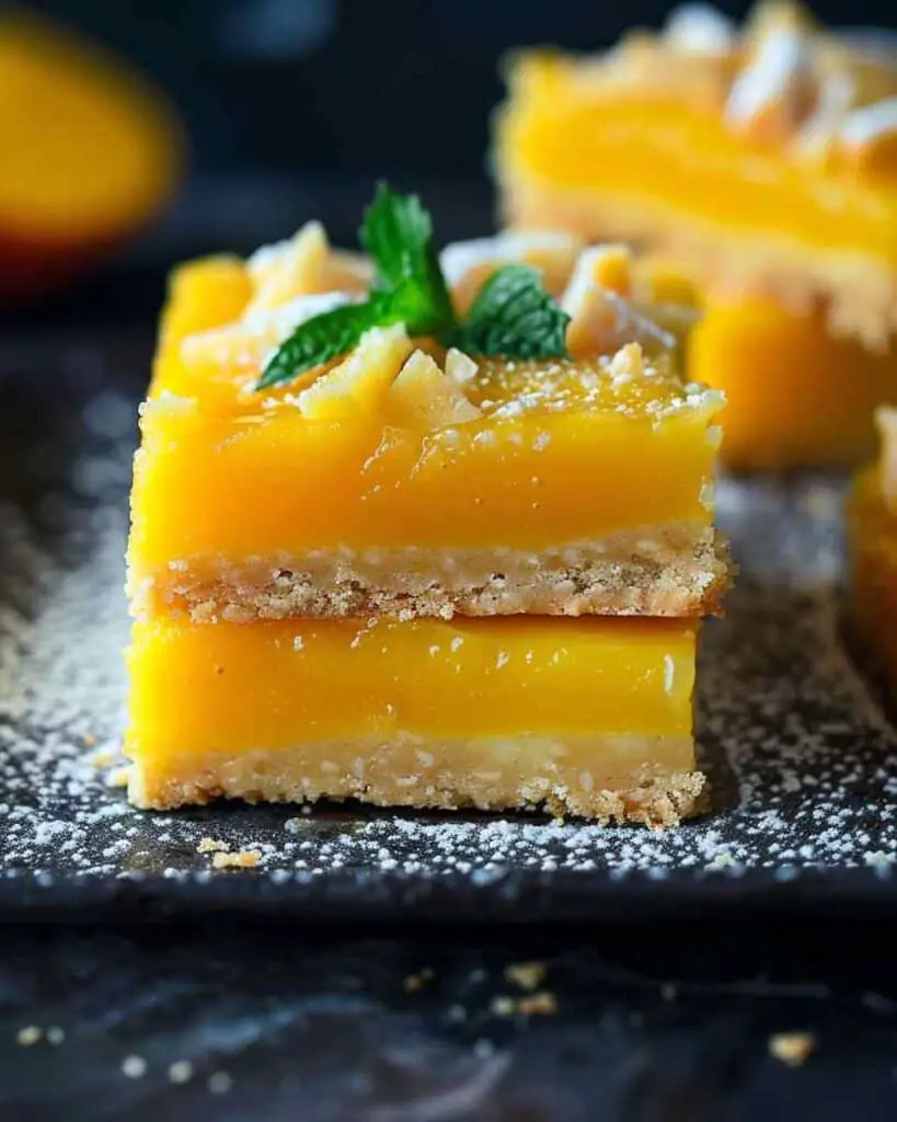 Mango Curd Dessert Bars with Shortbread Crust