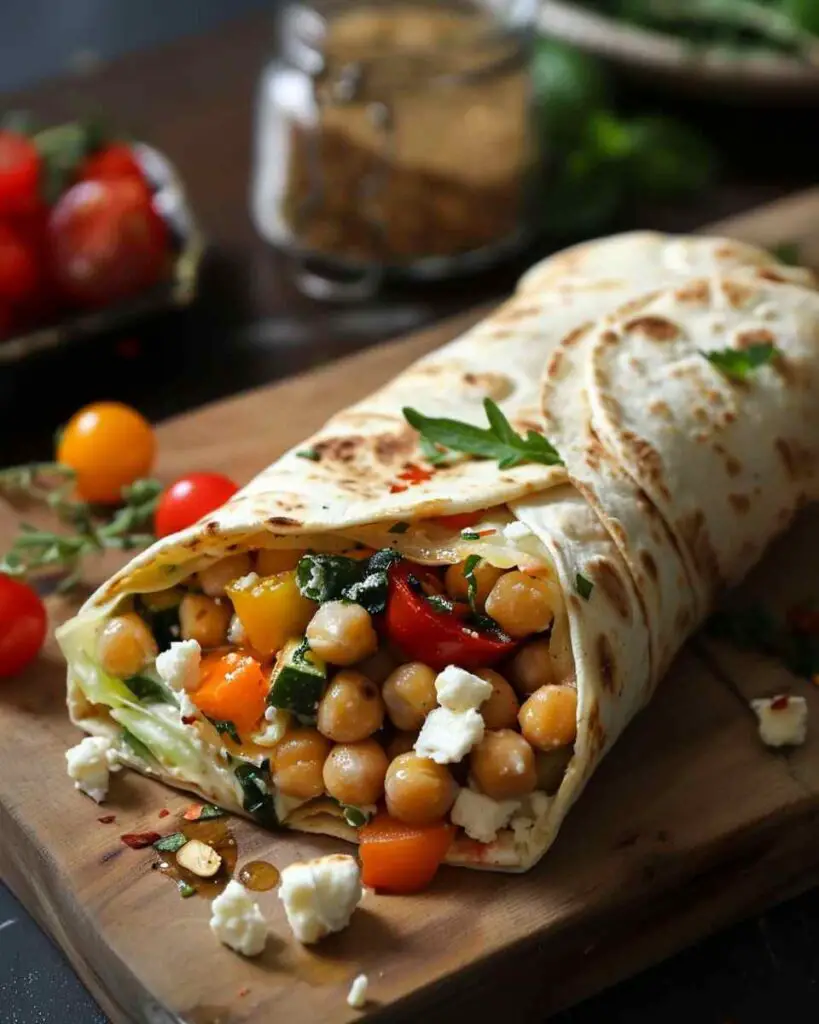 Chickpea & Feta Wrap with Veggies