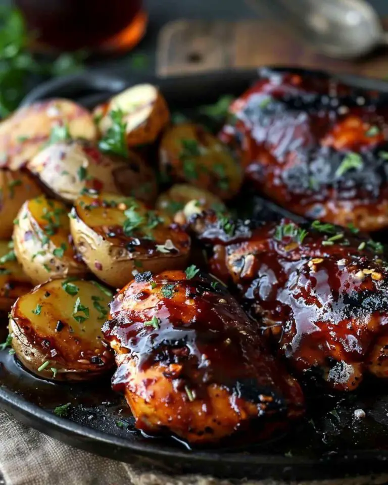 Honey BBQ Chicken & Garlic Parmesan Potatoes