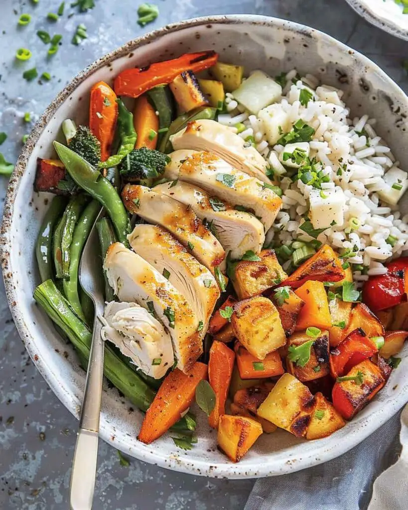 Chicken and Roasted Vegetable Bowls
