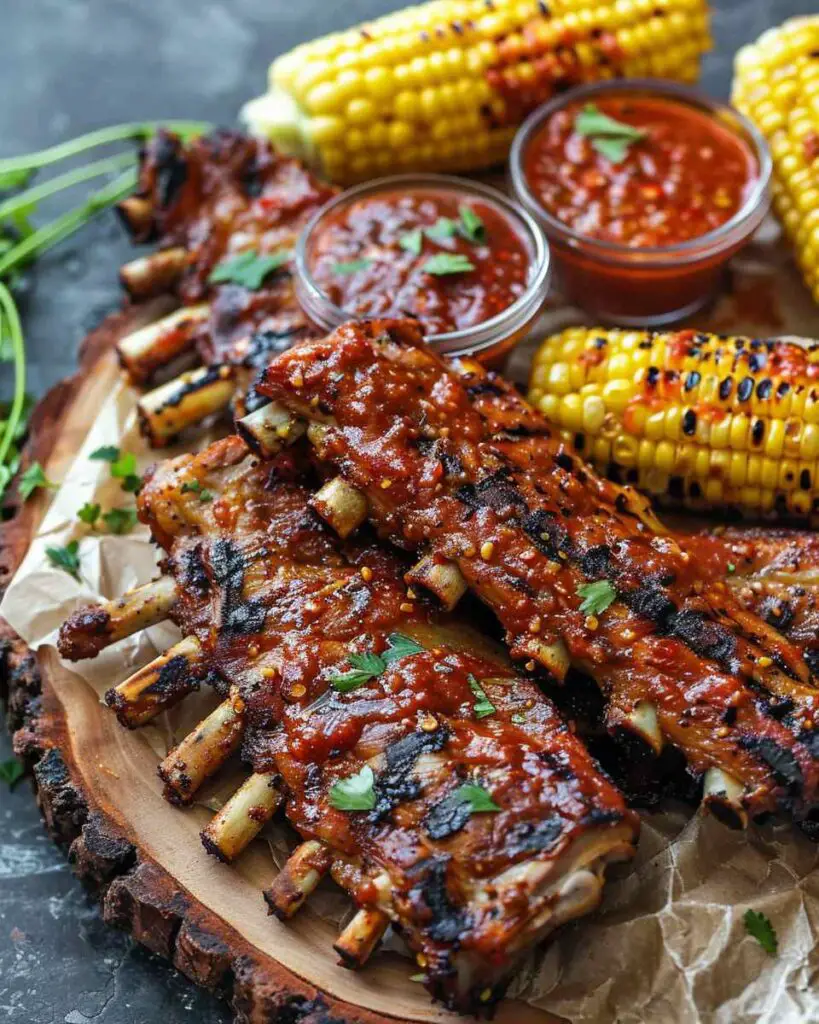 Grilled Corn Ribs with Spicy Dipping Sauce