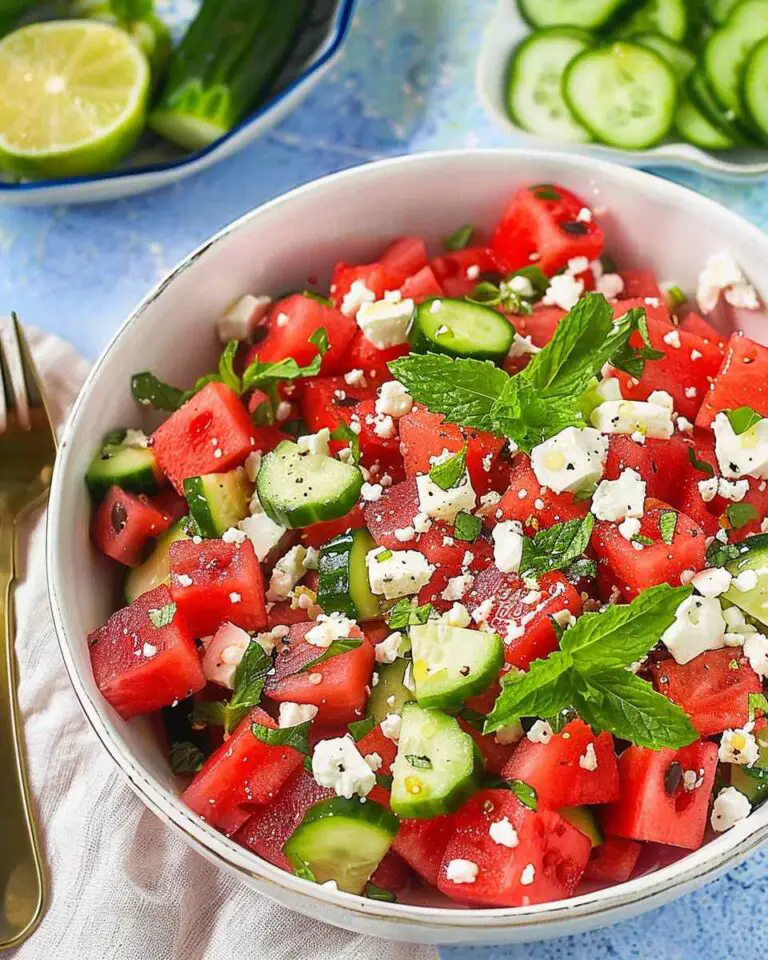 Watermelon Salad with Feta, Cucumber, and Mint