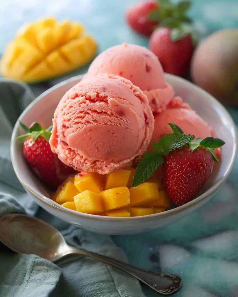 Refreshing Mango Strawberry Sorbet Recipe