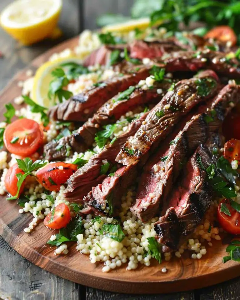 Grilled Skirt Steak with Lemon Herb Couscous Salad