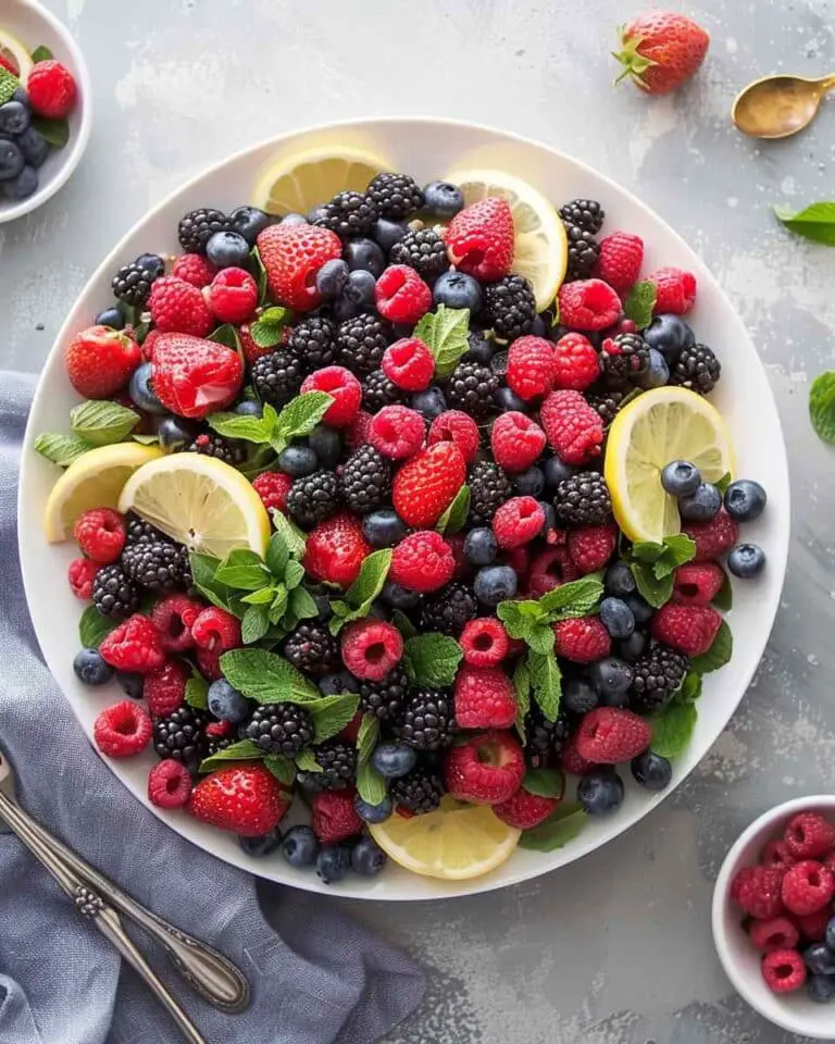 Superfood Berry Salad with Creamy Lemon Herb Dressing