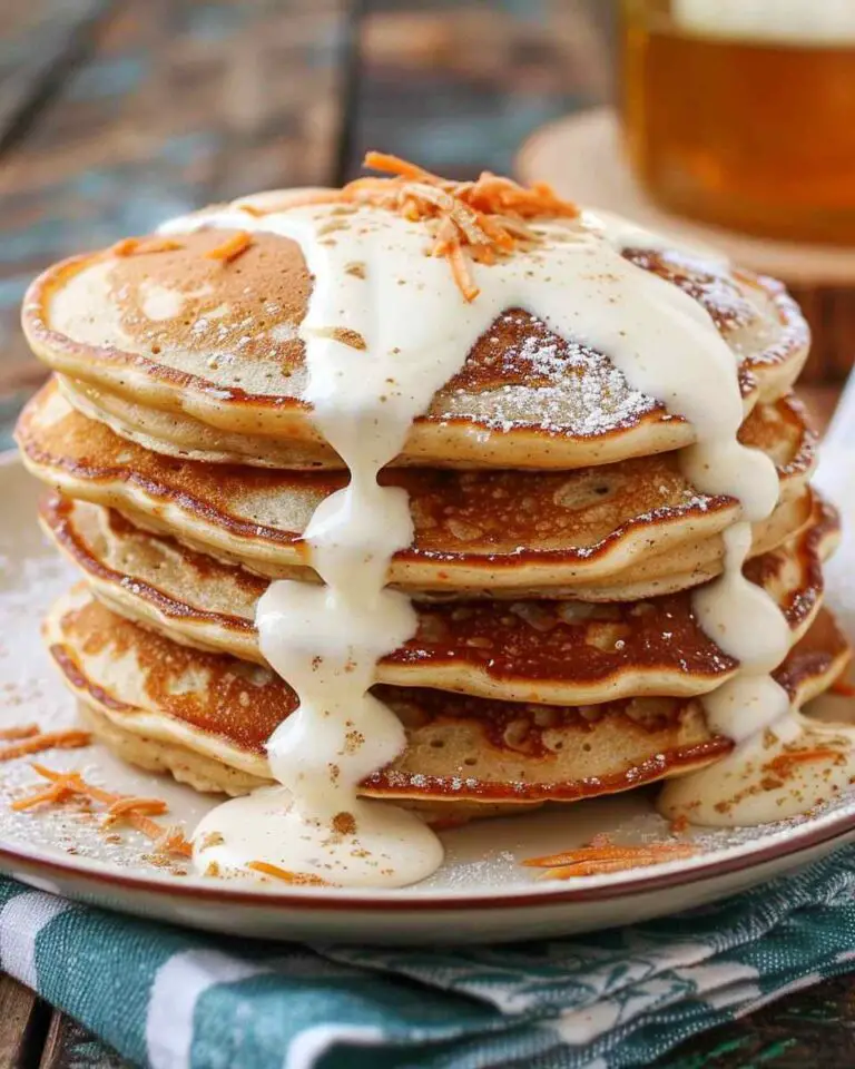 Carrot Cake Pancakes with Cream Cheese Syrup