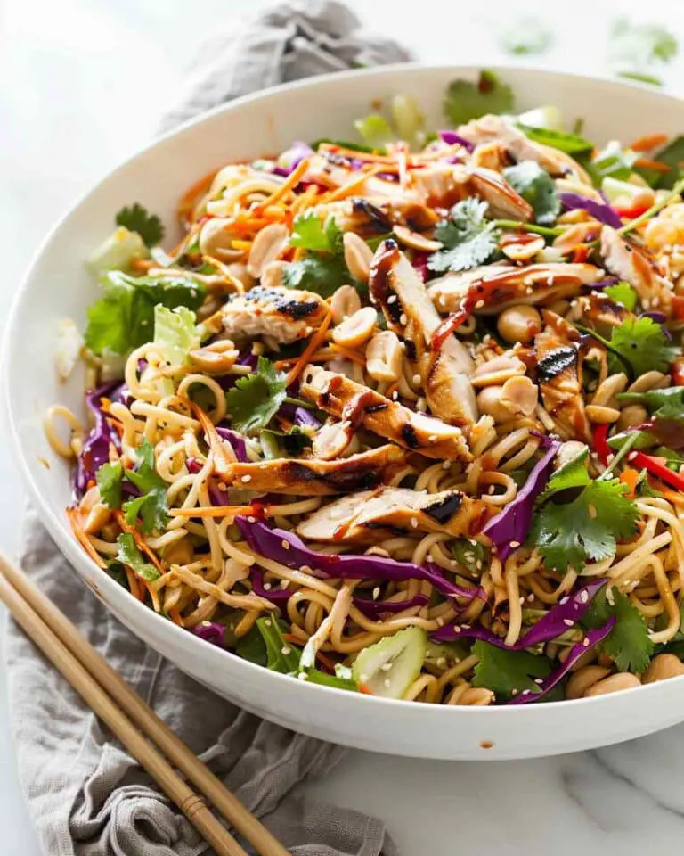 Chicken Noodle Salad with Peanut-Ginger Dressing