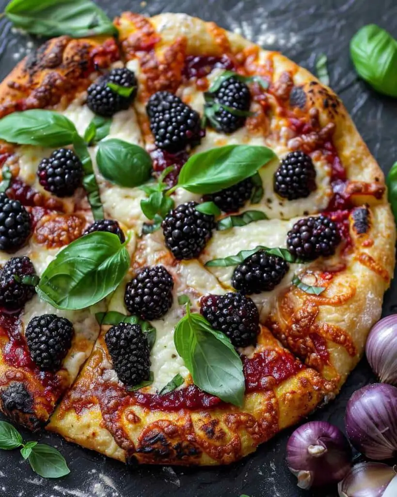 Summer Blackberry Basil Pizza
