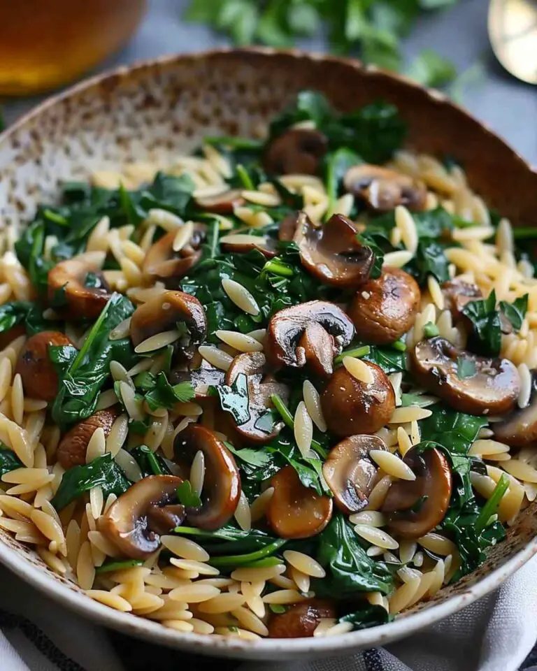 Spinach Mushroom Orzo