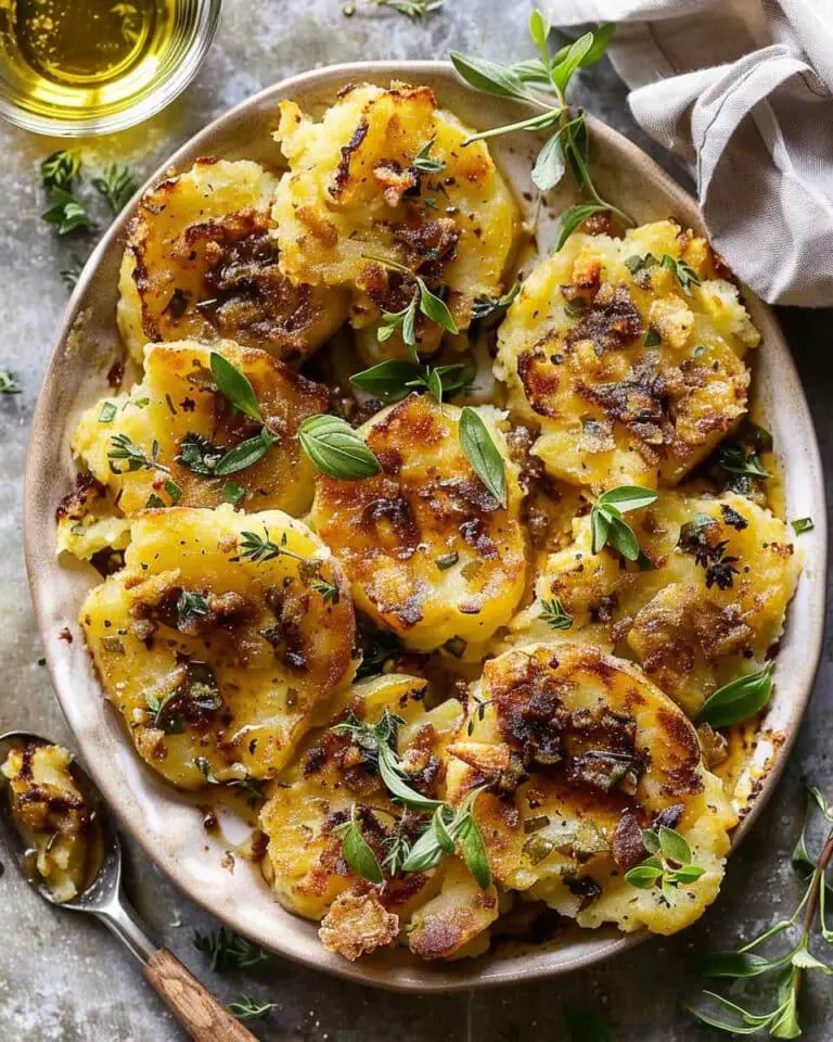 Roasted Garlic Butter Smashed Potatoes