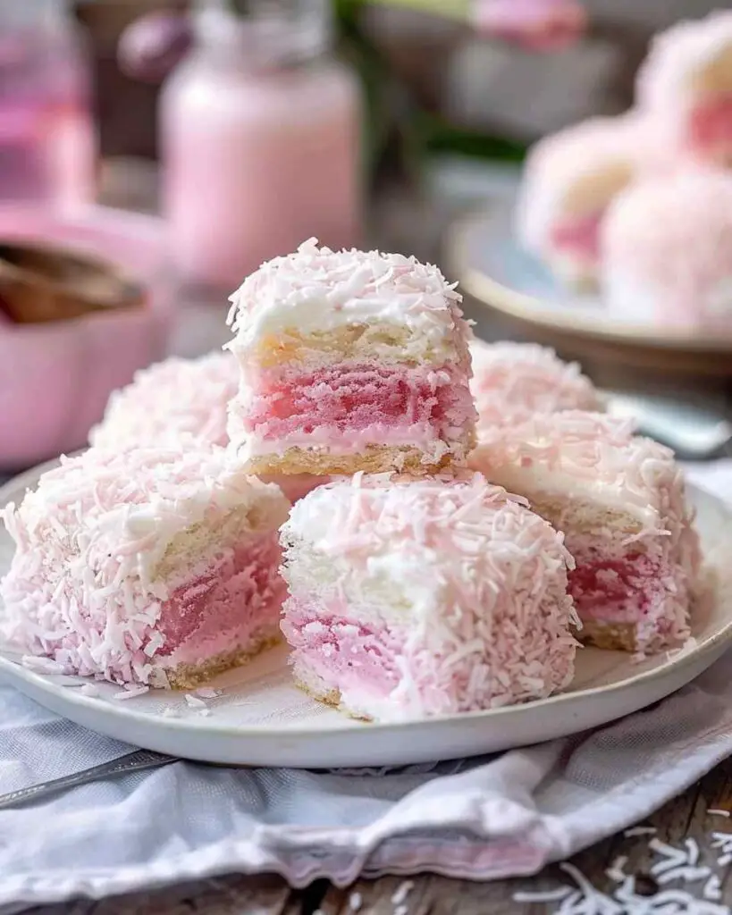 Vintage Australian Pink Jelly Coconut Cakes