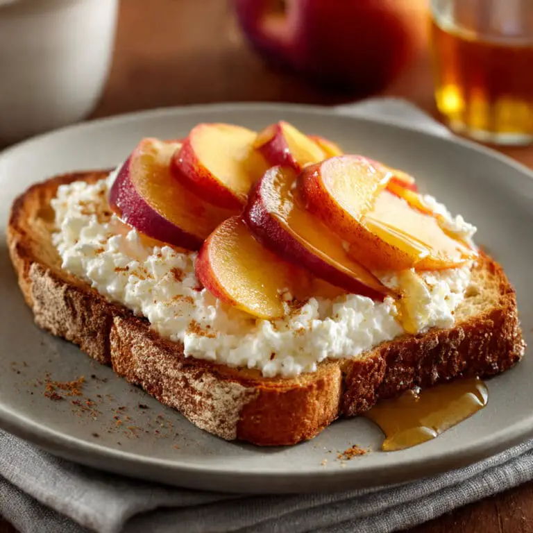 Peach Toast With Honey & Ricotta Cheese