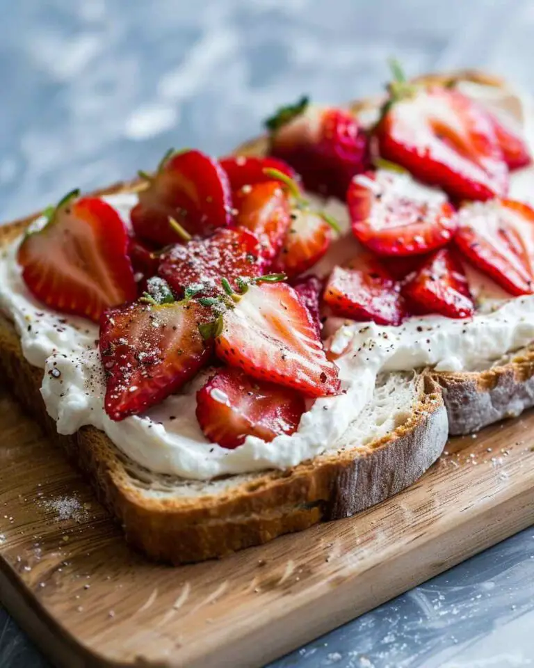 Cream Cheese Toast with Strawberries