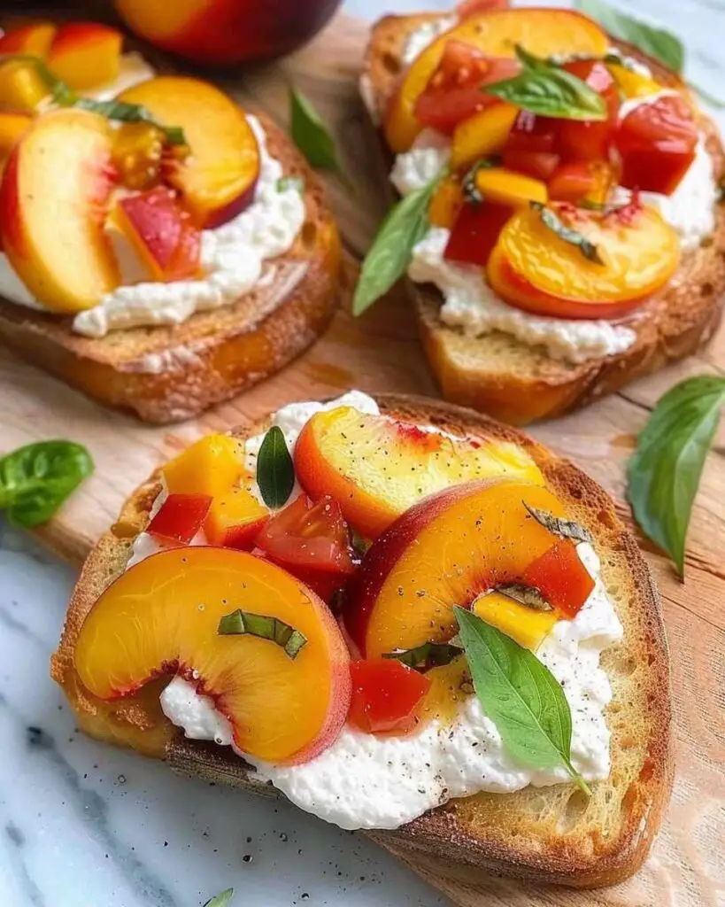 Best Peach Bruschetta With Whipped Ricotta