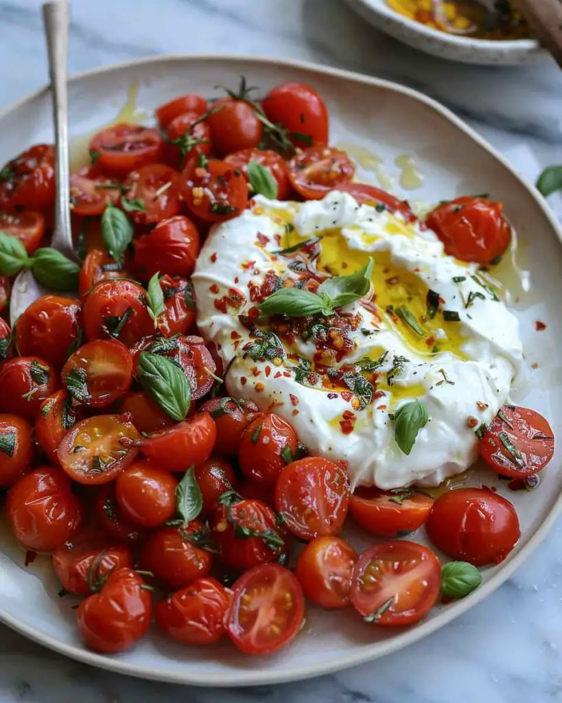 Marinated Cherry Tomatoes with Burrata