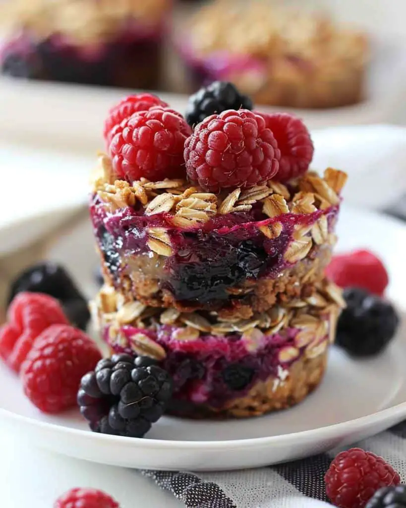 Mixed Berry Cottage Cheese Baked Oatmeal Cups