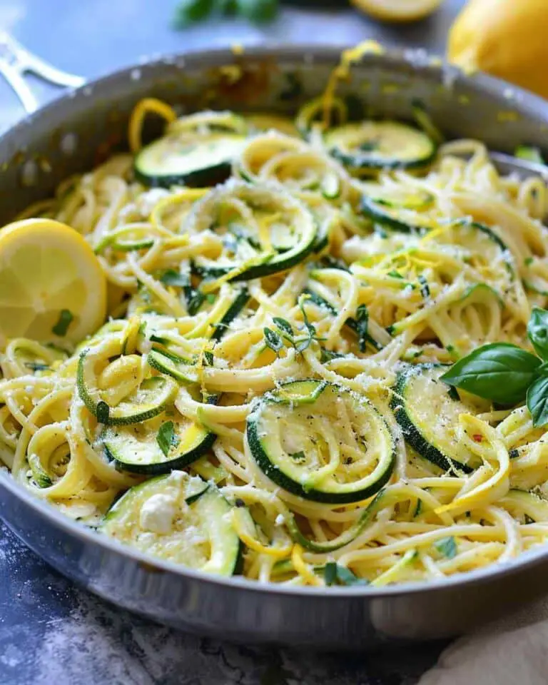 One Pot Lemon Butter Ricotta and Zucchini Pasta