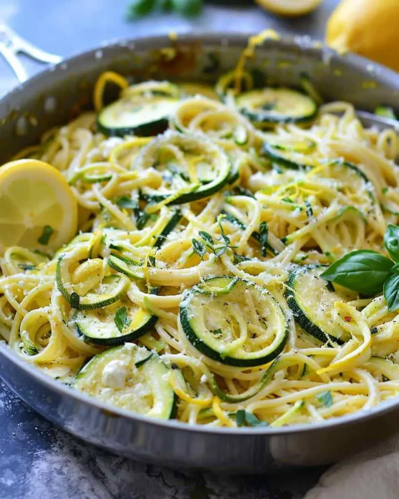 One Pot Lemon Butter Ricotta and Zucchini Pasta