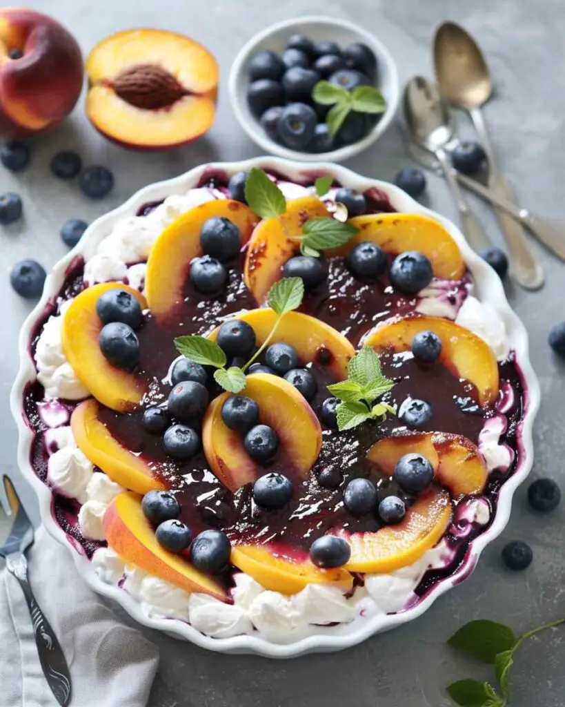 Refreshing Summer Medley with Blueberries and Peaches