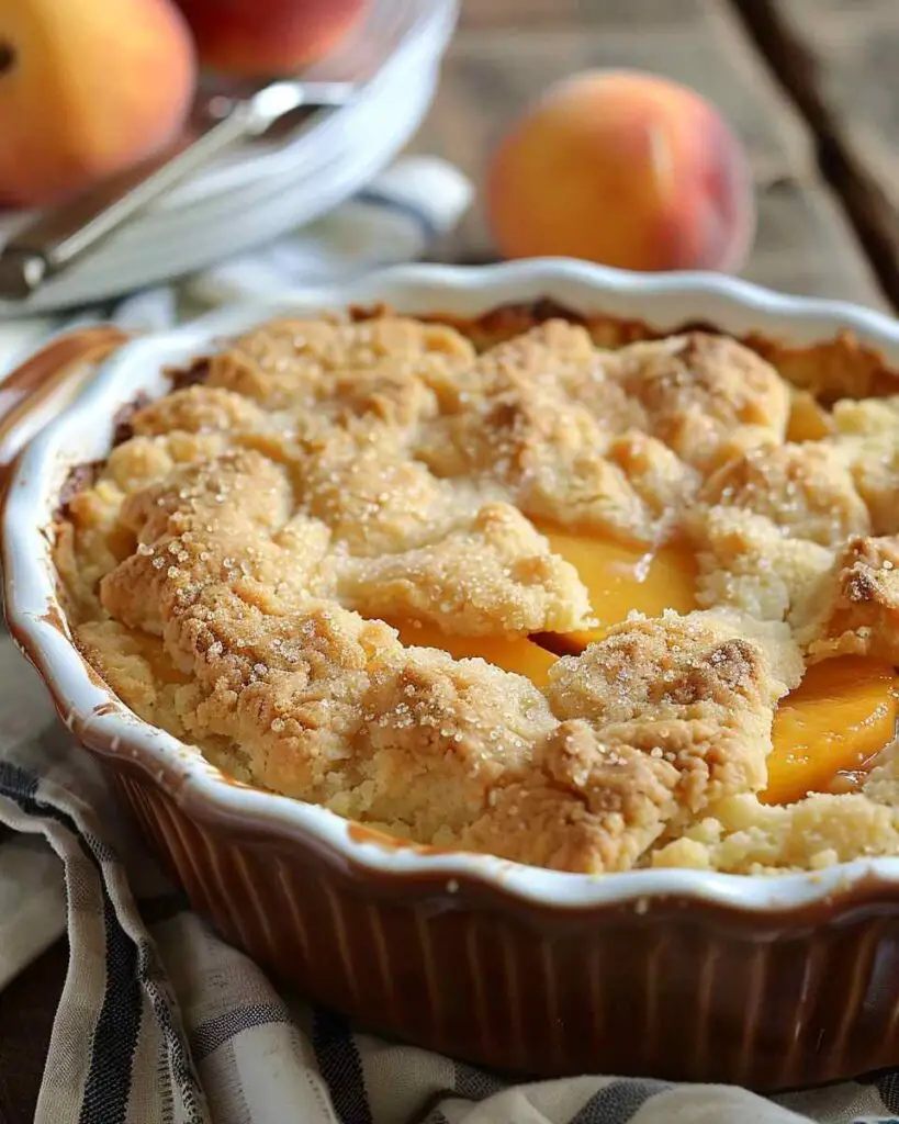 Old School Easy Brown Sugar Peach Cobbler