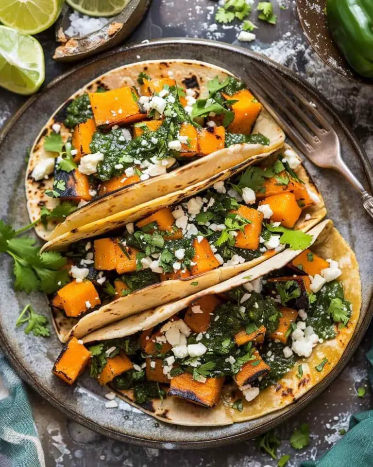 Crispy Butternut Squash & Poblano Tacos