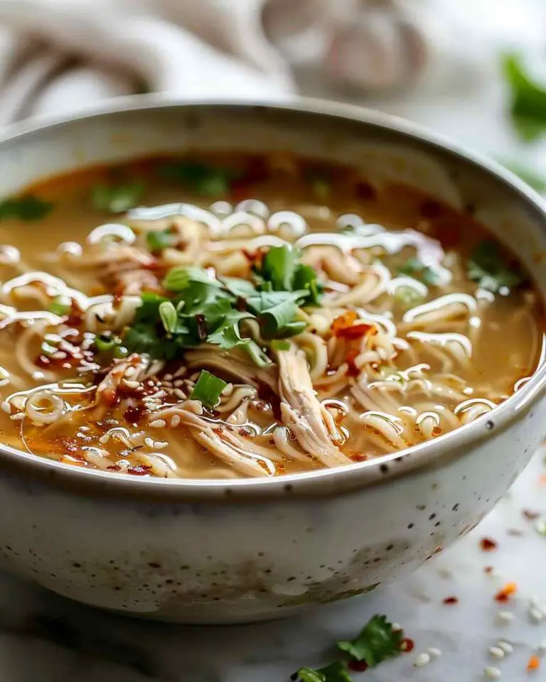 Ginger Chicken Soup with Garlic, Sesame & Chili Oil