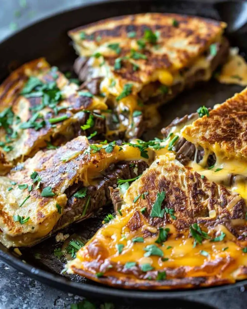 Crispy Steak & Cheese Tortilla Melts