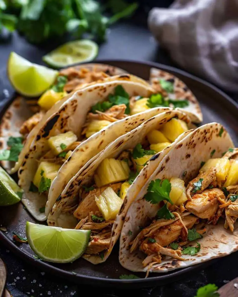 Instant Pot Spicy Pineapple Chicken Tacos