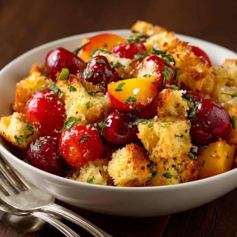 Cherry and Peach Panzanella
