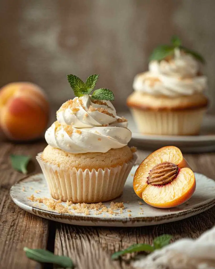 Peach Cupcakes For Summer