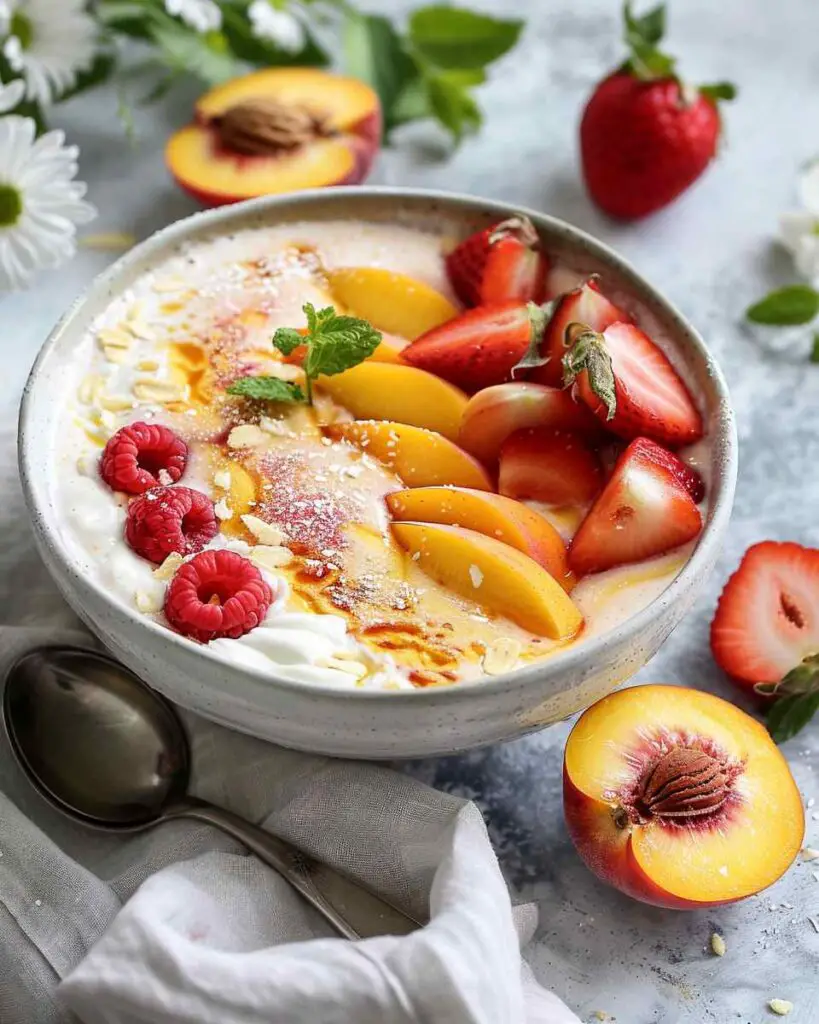 Peaches and Cream Smoothie Bowl