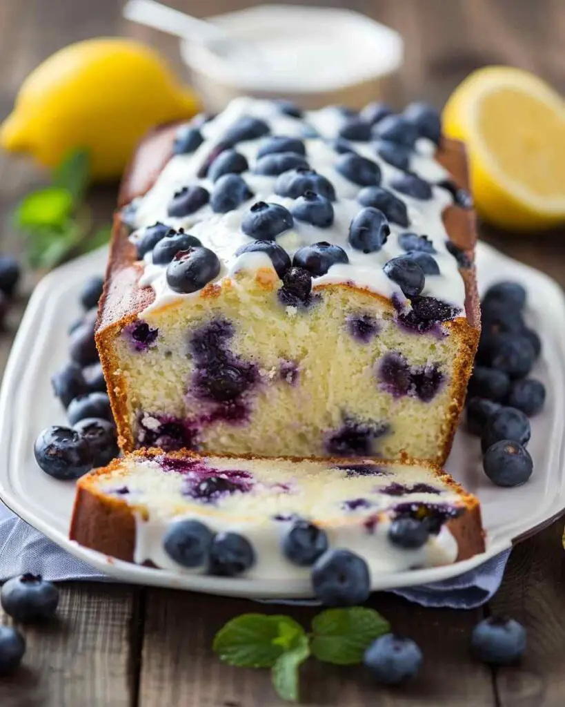 Lemon Blueberry Yogurt Loaf Cake