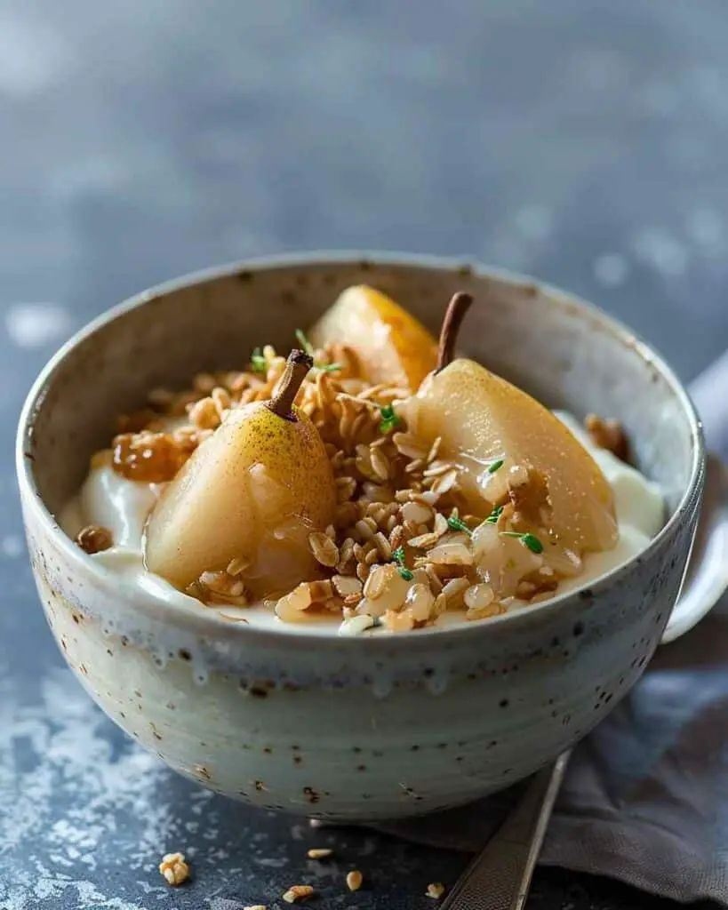 Honey-Poached Pear Yogurt Bowl