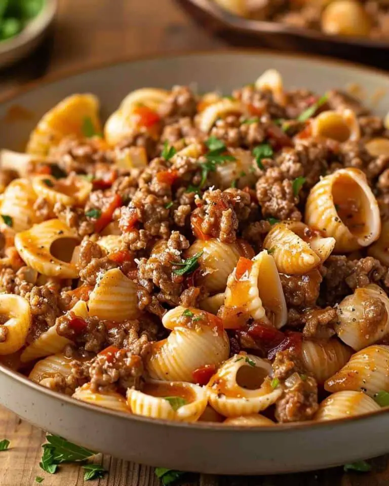 Creamy Beef and Shells