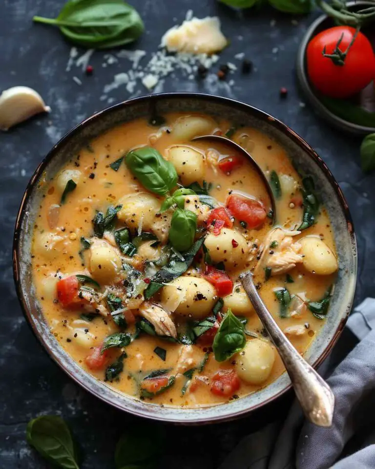 Caprese Chicken Gnocchi Soup
