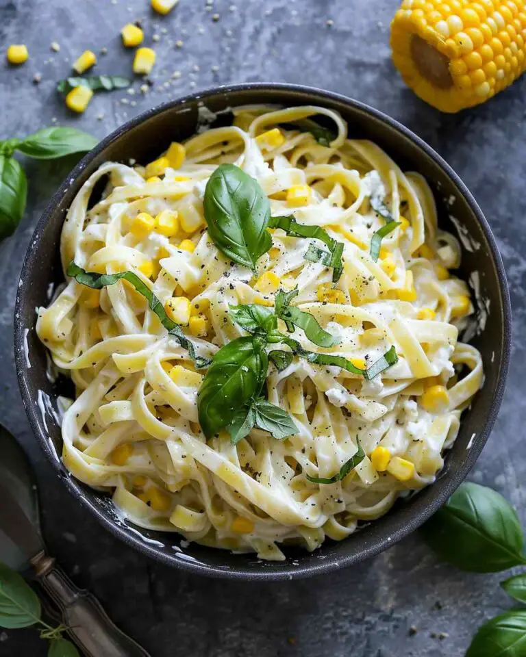 One Pot Lemon Basil, Corn, and Ricotta Pasta