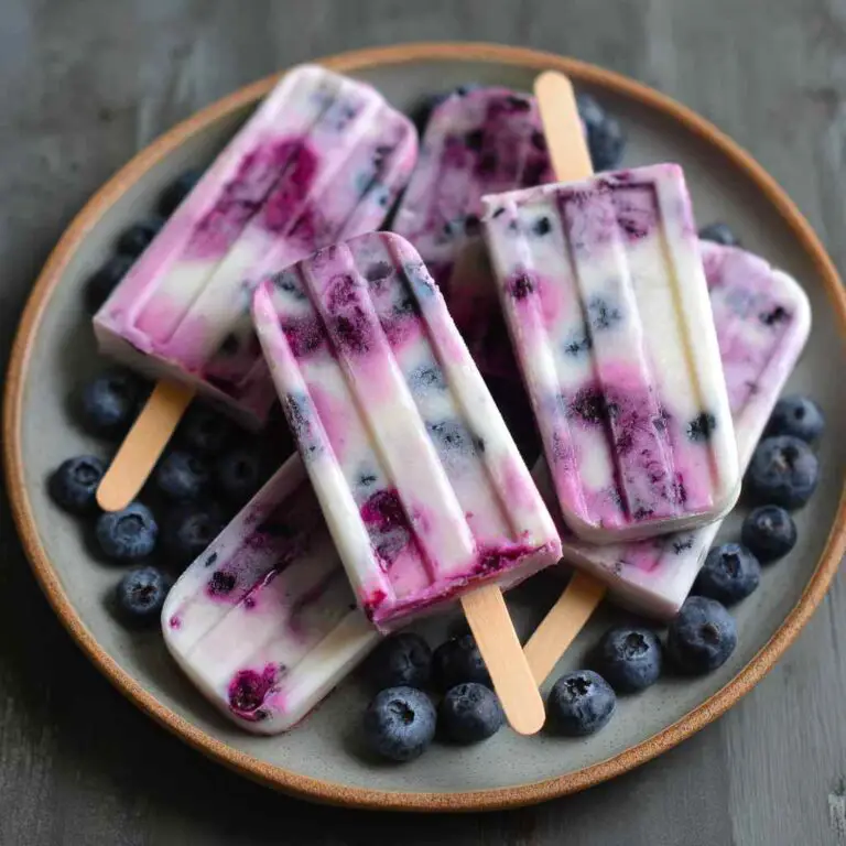 3 Ingredients Blueberry Yogurt Popsicles