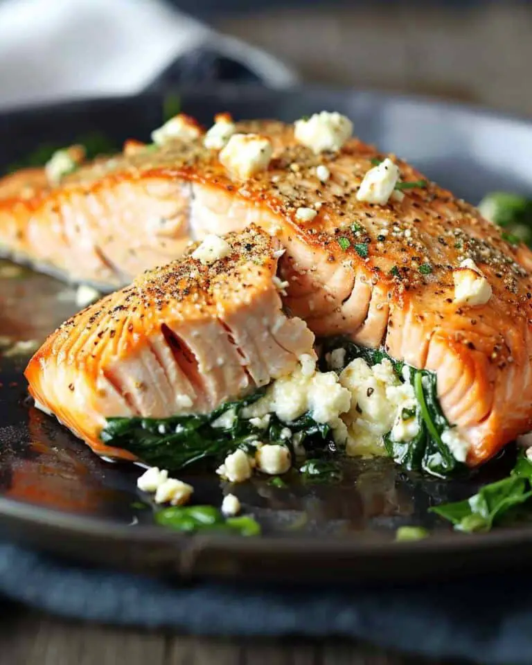 Stuffed Salmon With Spinach & Feta