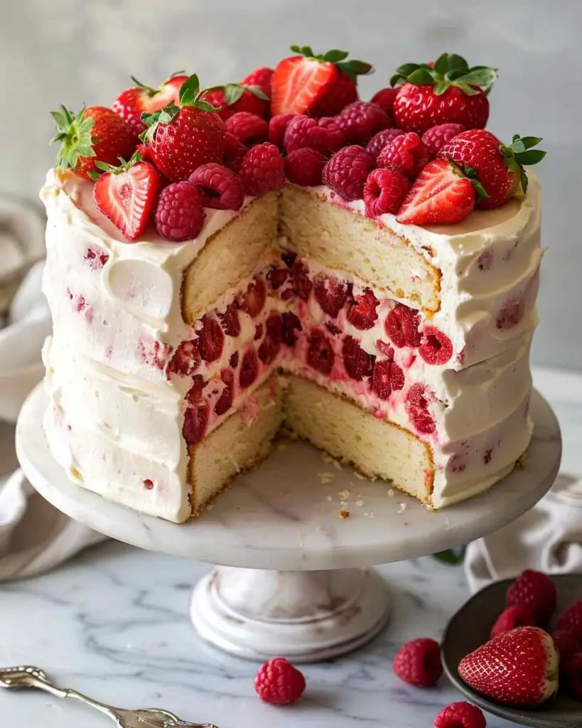 Strawberry & Raspberry Layer Cake