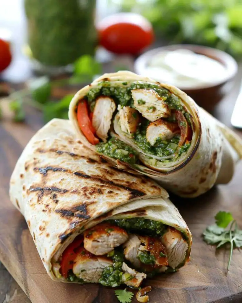 High-Protein Chicken Wrap with Pesto