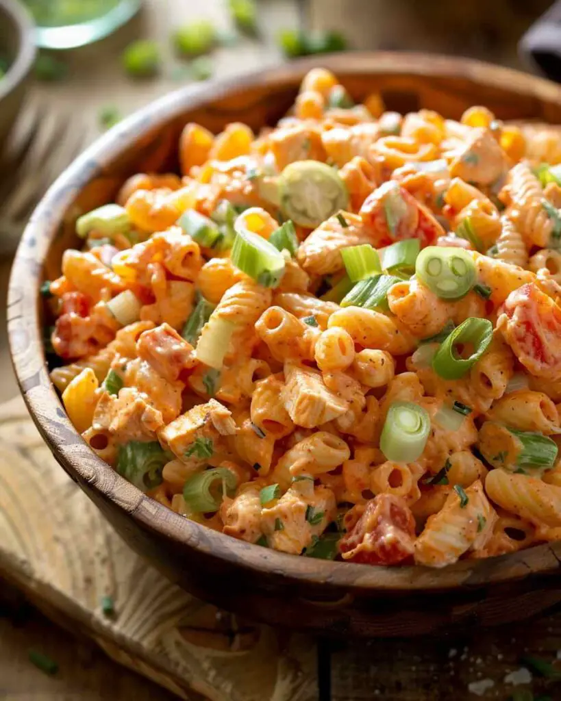 Buffalo Chicken Ranch Pasta Salad