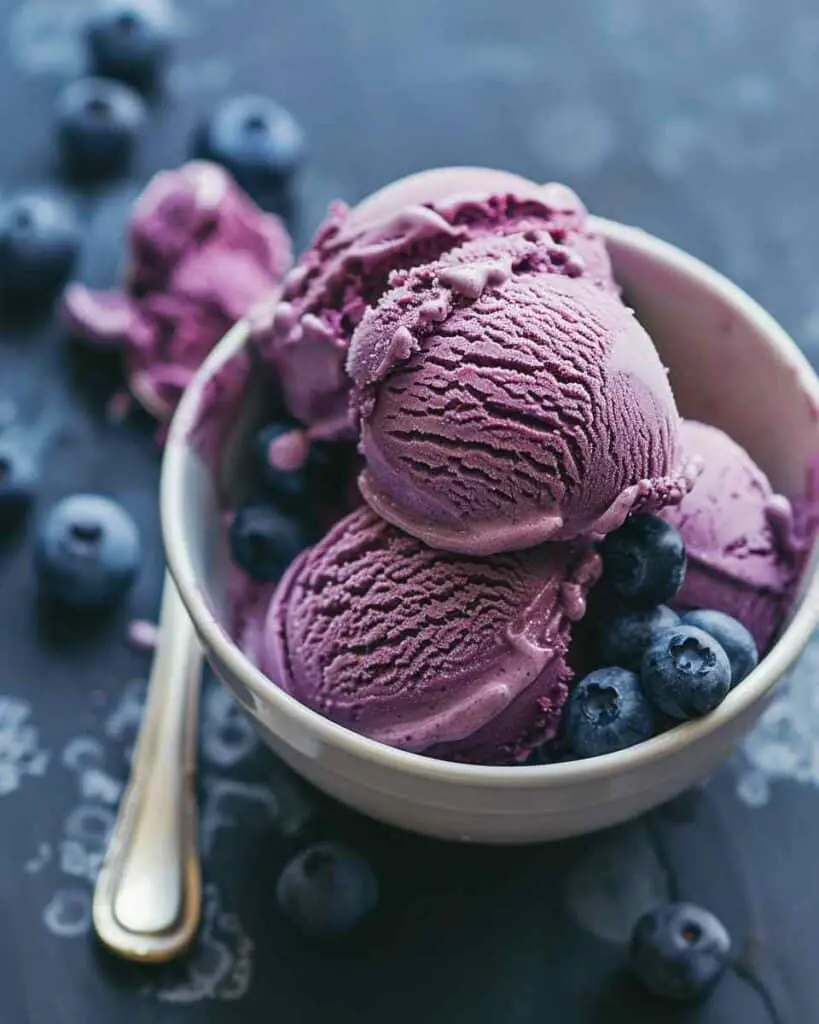No Churn Blueberry Mascarpone Ice Cream