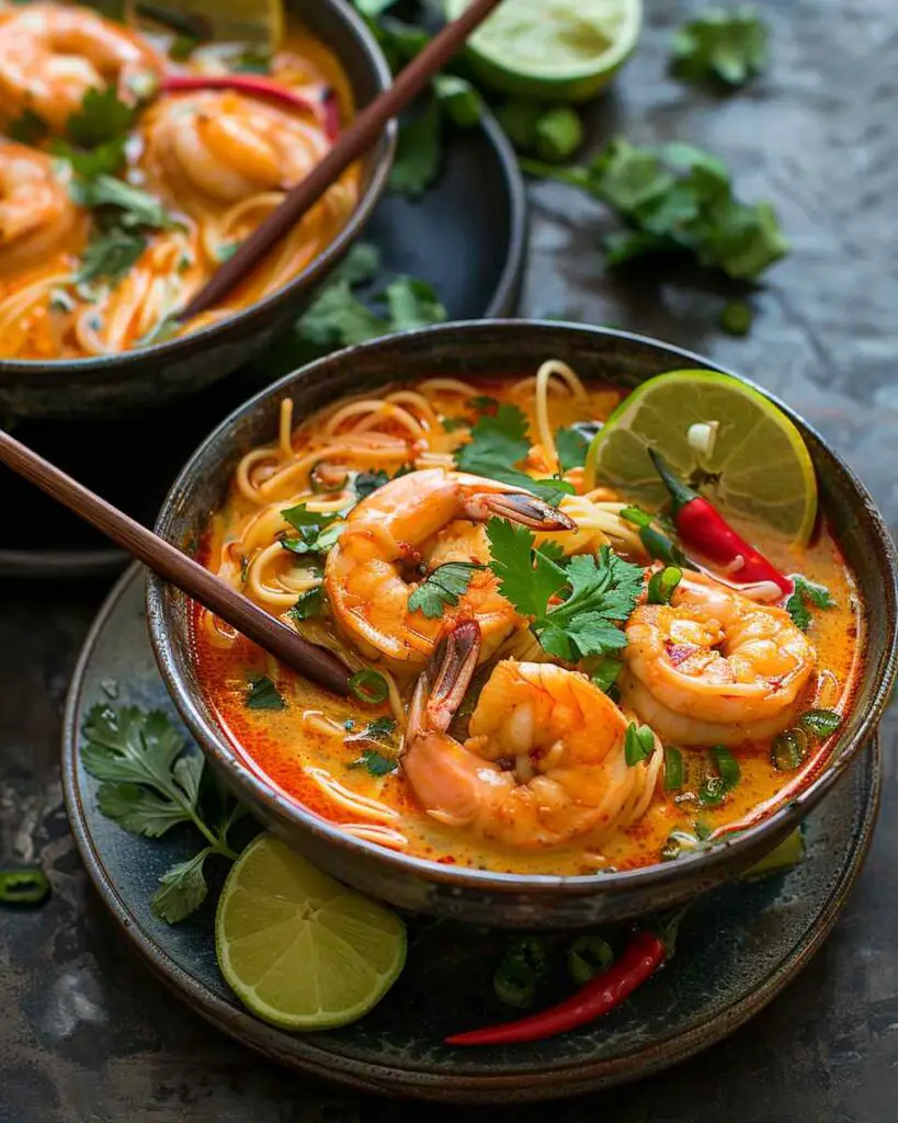 Red Curry Shrimp & Noodle Soup