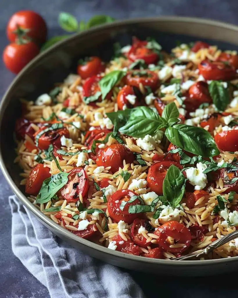 Mediterranean Orzo Chicken Pepper & Olive Salad