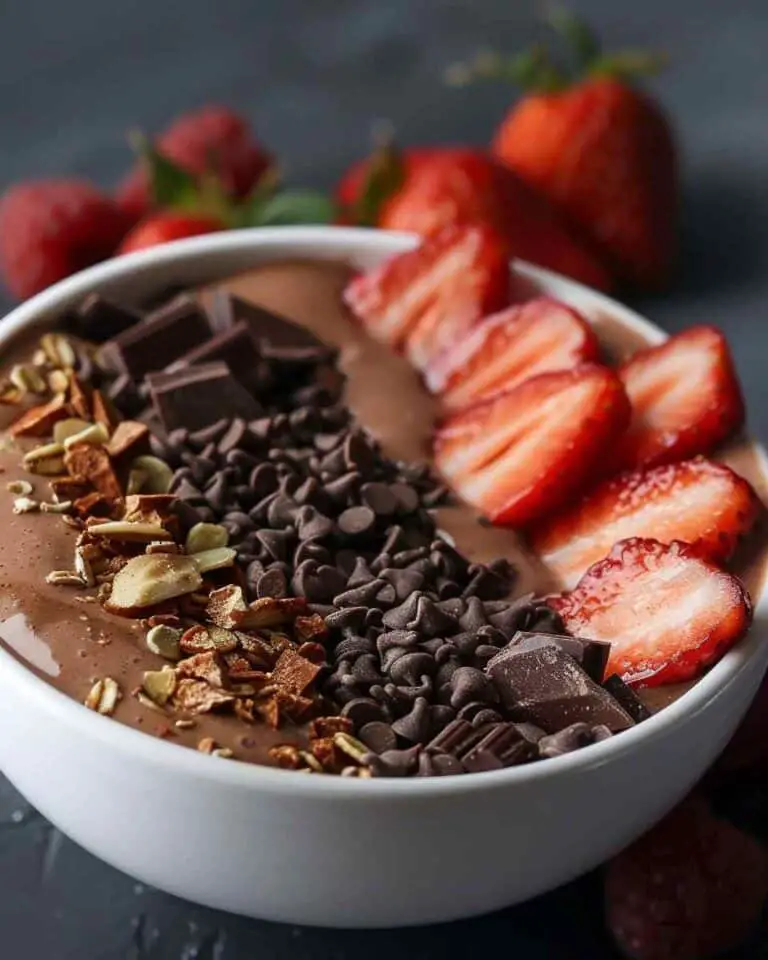 High Fiber and Protein Chocolate Smoothie Bowl
