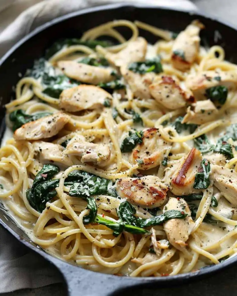 Creamy Chicken Spinach Pasta