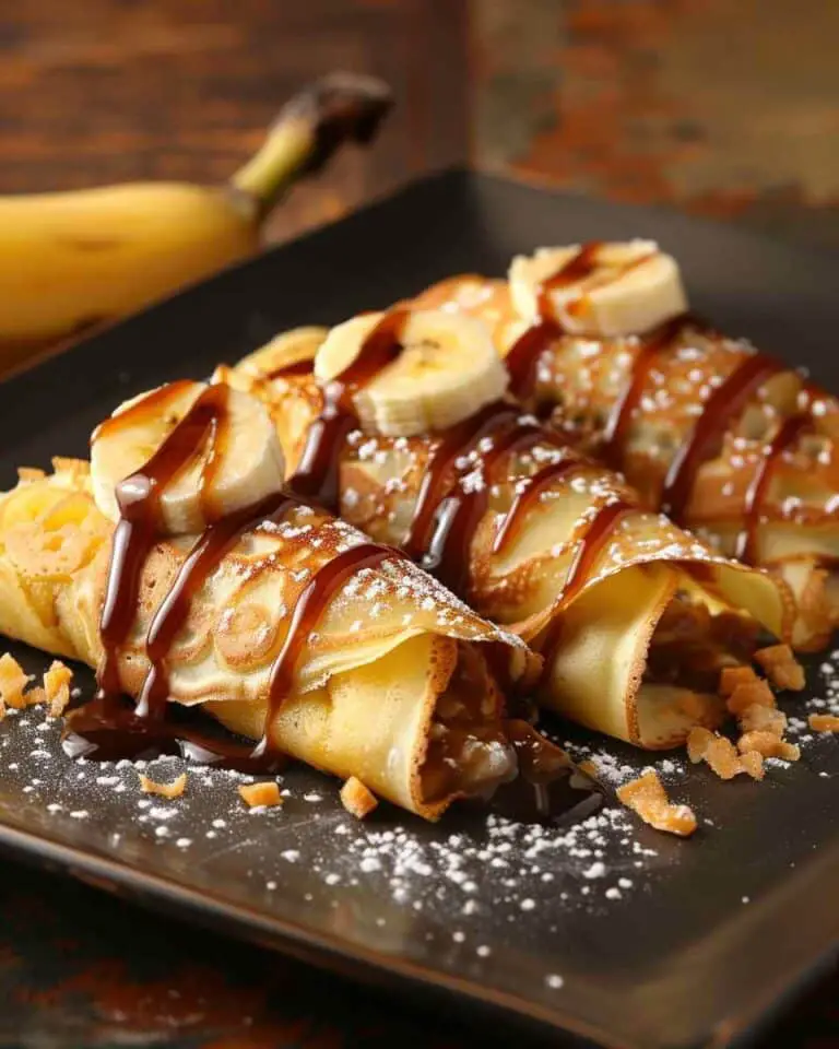 Banana Caramel Stuffed Crepes