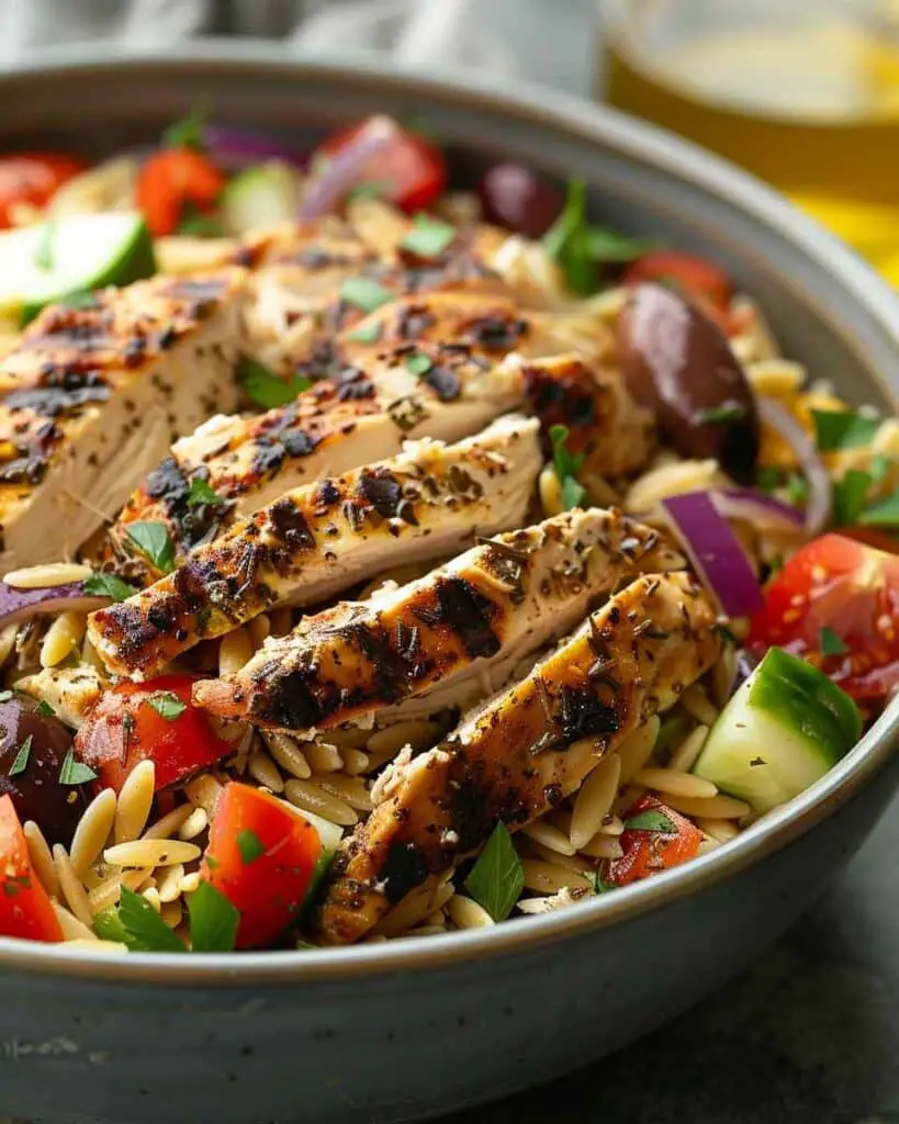 Greek Chicken Orzo Salad